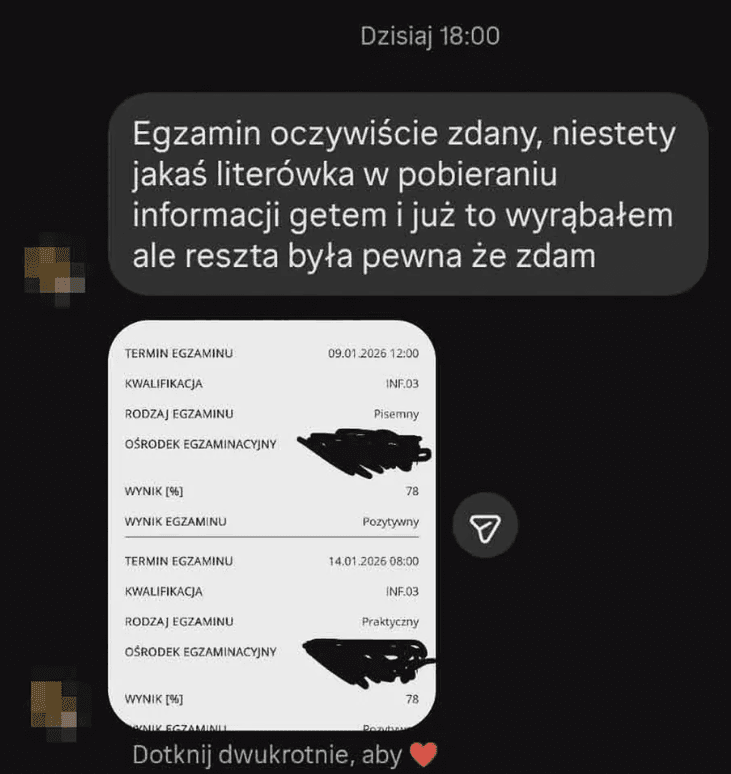 Wiadomość od ucznia 17