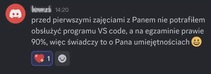 Wiadomość od ucznia 2